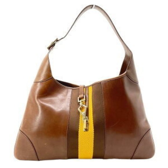 GUCCI 00 4075 1705 Jackie Leather Shoulder Bag Brown - Picture 1 of 7